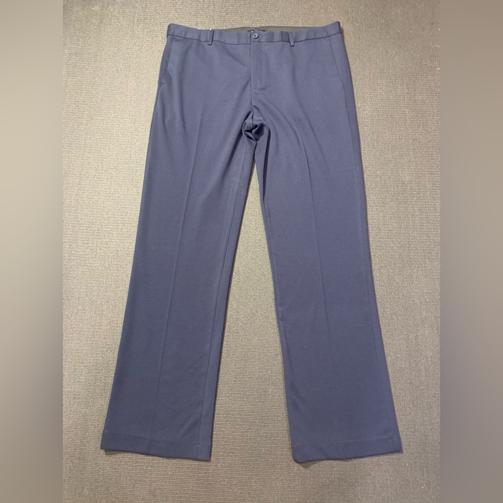 7 DIAMONDS Pants Mens 38x34 Austin Straight Fit Knit Trousers Navy Travel